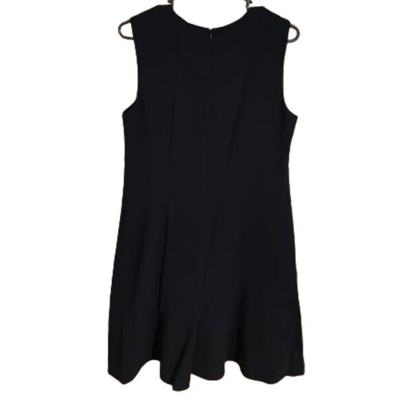 Theory WOMEN’s ASYM DRAPE ADMIRAL CREPE MINI BLACK DRESS Sz-8 - Picture 8 of 9